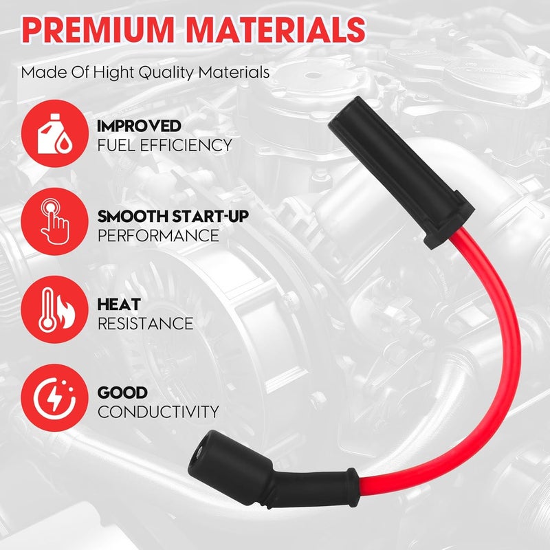 Ozikutech 8 Pcs Spark Plug Wires Set Compatible with Chevy Silverado Tahoe Suburban Avalanche GMC Sierra Yukon Cadillac Escalade, Replace for 48322R 48322 9748HH 9748UU, with 4.8 5.3 6.0 6.2 LS v8 - Image 5
